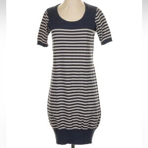 Vintage The Original Ben Sherman Navy Grey Stripe Sweater Dress Size Small S